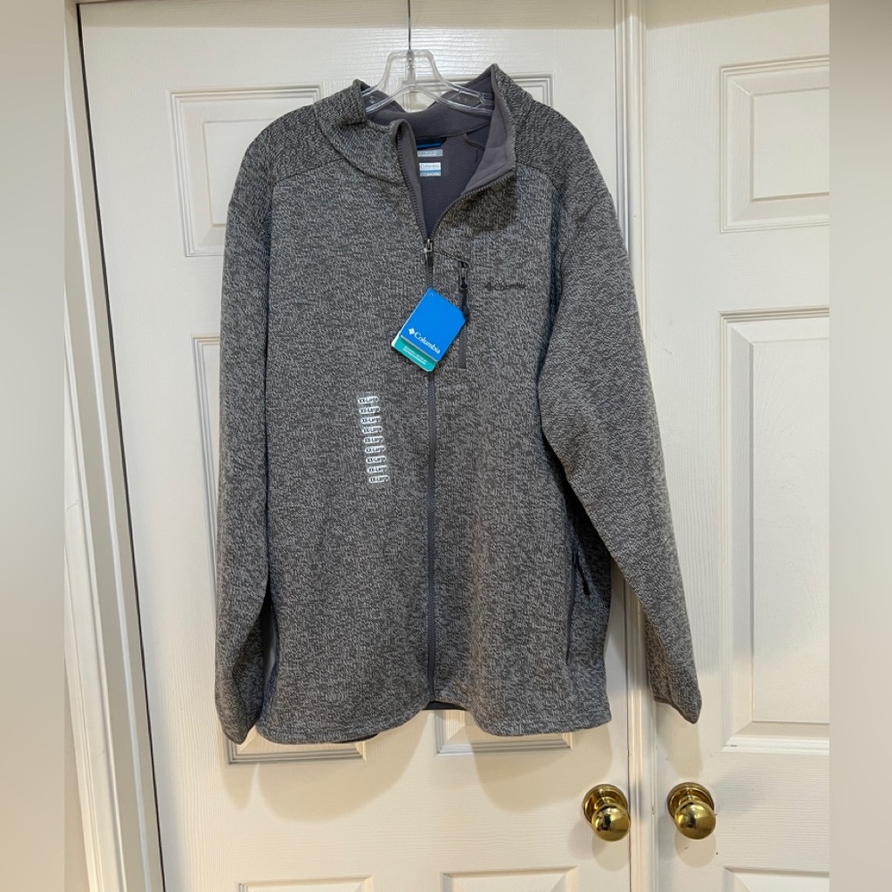 Columbia Horizon Divide Men's Grey zipper sweater jacket Sz XXL
